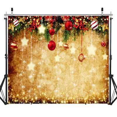 DHXXSC 8X6FT Golden Christmas Backdrop Twinkling Stars Children Pictures Photography Backdrop New Year Party Decoration Background DH-805