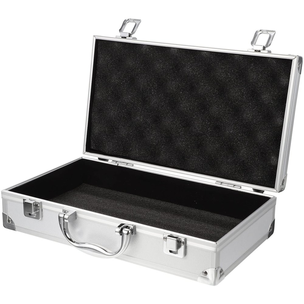 Toyvian Aluminum Briefcase Hard Case with DIY Customizable Foam Insert for Test Instruments Cameras Tools Parts and Accessories Equipment Supplies Makeup Tools