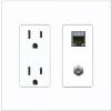 RiteAV Coax and Cat7 Wall Plate - Outlet [Screwless White] view 1