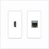 RiteAV HDMI and Cat7 Ethernet Wall Plate - 2 Gang [Screwless White] view 1