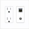 RiteAV Coax and Cat7 Wall Plate - Tamper-Resistant [Screwless White] view 1