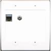 RiteAV Coax and Cat7 Wall Plate - Flat 2 Gang [White/White] view 1