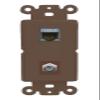 RiteAV Coax and Cat7 Wall Plate - Rocker [Brown/Brown] view 1