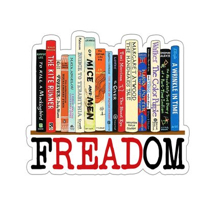 FREADom Anti Ban Books Freedom to Read Shirt, Ban Guns Not Books, Teacher Librarian Gift, Social Justice Bookish Sticker (3 Inch)