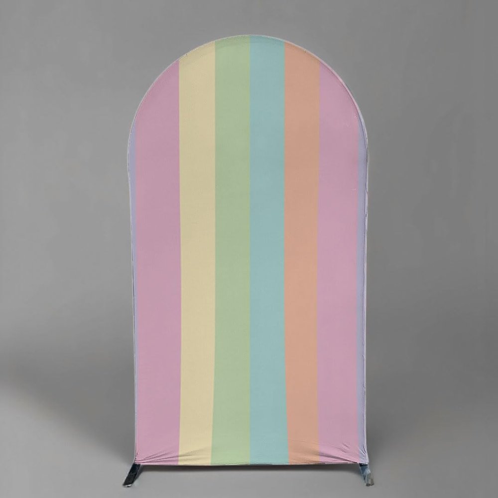 Groovy Chiara Backdrop Cover Decoration Rainbow Forever Birthday Party Decor Retro Party Daisies Arch Backdrop Cover Background Cloth Photography (Customized-Size,GX-859)