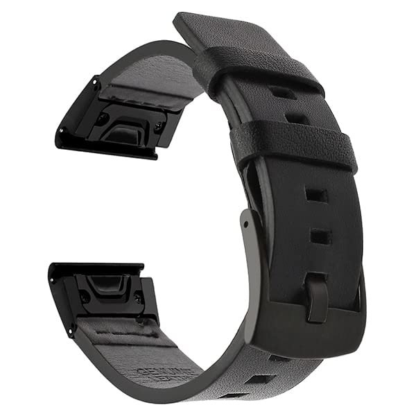 ANZOAT 20 22 26MM Leather Smart Watch Band Quick Fit For Garmin Fenix 7 7X 7S 5S 5 5X Plus 6S 6 6X Pro Smartwatch Watchband Bracelet (Color : B, Size : 26mm D2 MK1 MK2)