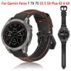 ANZOAT 20 22 26MM Leather Smart Watch Band Quick Fit For Garmin Fenix 7 7X 7S 5S 5 5X Plus 6S 6 6X Pro Smartwatch Watchband Bracelet (Color : A, Size : QuickFit 26mm) view 2