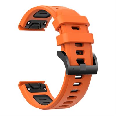 ANZOAT Silicone Watch Band for Garmin Fenix 7 7X 7S 6 6Pro 5 5Plus Forerunner 935 945 instinct S60 Strap Bracelet 22mm Quick Release Wristband (Color : Orange Black, Size : Forerunner 935 945)