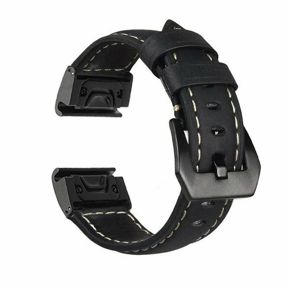 ANZOAT 20 22 26MM Leather Smart Watch Band Quick Fit For Garmin Fenix 7 7X 7S 5S 5 5X Plus 6S 6 6X Pro Smartwatch Watchband Bracelet (Color : E, Size : 20mm Fenix 5S 6S 7S)