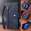 KAVJU Case for iPhone 14/14 Max/14Pro/14Pro Max, Large Capacity Doka Zipper Wallet Phone Case, PU Leather Case with Card Holder Kickstand Wrist Strap Magnetic Closure (Color : Blue, Size : 14 6.1") view 4