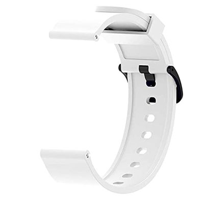 BKUANE 20mm Soft Silicone Watchband Strap for Garmin Vivoactive 3 Smart Bracelet Watch Band Forerunner 245 245M 645 Colorful Wristband (Color : White, Size : 20mm)