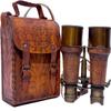 Nautical Antique Victorian Marine Brass Leather Binocular Sailor Instrument J.Scott London with Neck Strap Handheld Binoculars Home & Office Decor view 3