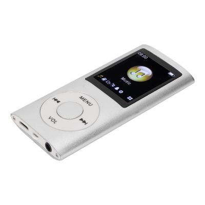 MP3 Player,MP3 Player Stylish Multifunctional Lossless Sound Slim 1.8 Inch LCD Screen Portable MP3 Player (Sliver)