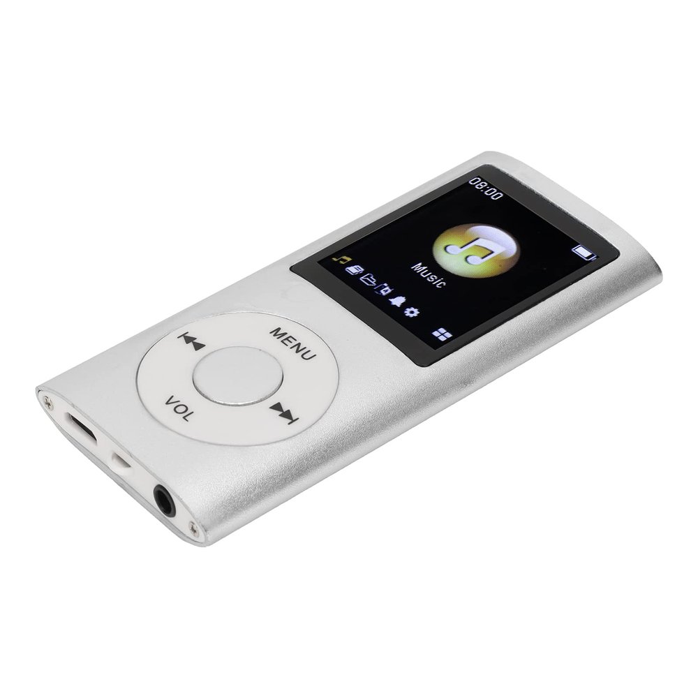 MP3 Player,MP3 Player Stylish Multifunctional Lossless Sound Slim 1.8 Inch LCD Screen Portable MP3 Player (Sliver)