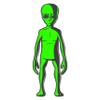 Alien Sticker | Waterproof Full Body Slender Green Alien Stickers - for Car Window Laptop Phone (3" x 1") view 1
