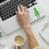 Alien Sticker | Waterproof Full Body Slender Green Alien Stickers - for Car Window Laptop Phone (3" x 1") view 3