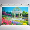 VIDMOT Spring Flower Background 7x5ft Garden Floral Pavilion Background for Bridal Shower Wedding Party Decor Country Blooming Flowers White Fence Backdrop Photography Studio Set Props BJXTVV135 view 3