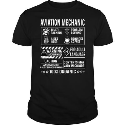 Aviation Mechanic Multitasking Problem Solving Job Title - Unisex Tee Black