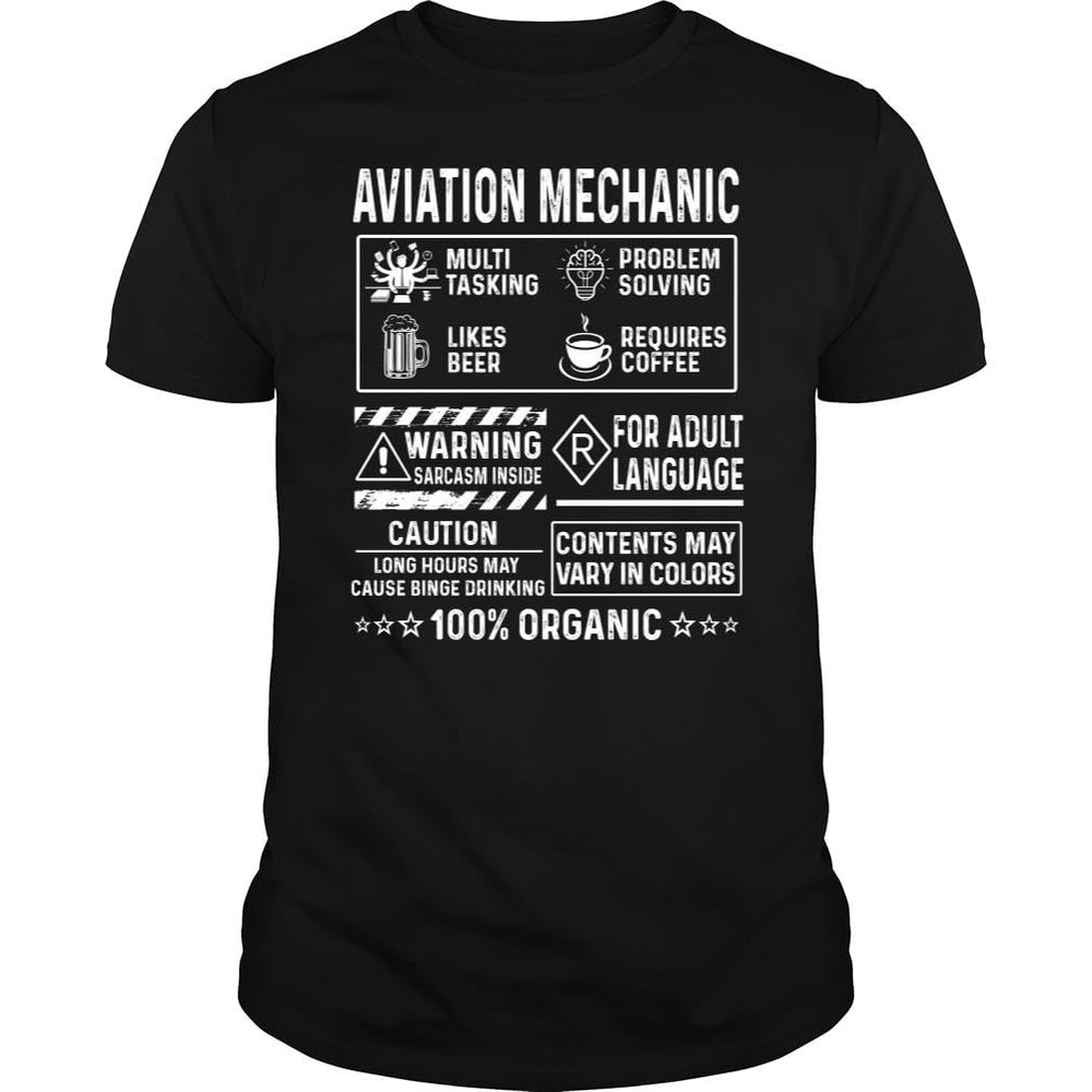 Aviation Mechanic Multitasking Problem Solving Job Title - Unisex Tee Black