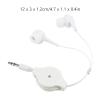 SWOOMEY Retractable Headphones Retractable Headset 3.5mm Earphone Headphone wrap Ear Headphones Wired Earbuds Ear Buds Wired Noise Cancelling Ear Buds Mushroom Head Noise Reduction White view 2