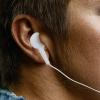 SWOOMEY Retractable Headphones Retractable Headset 3.5mm Earphone Headphone wrap Ear Headphones Wired Earbuds Ear Buds Wired Noise Cancelling Ear Buds Mushroom Head Noise Reduction White view 3