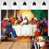 DORCEV 12x10ft The Last Supper Backdrop Christ Jesus with Twelve Apostles Photography Background The Savior and His Disciples Wallpaper Christian Church Events Props Lord Prayer Belief Wall Art Decor view 2