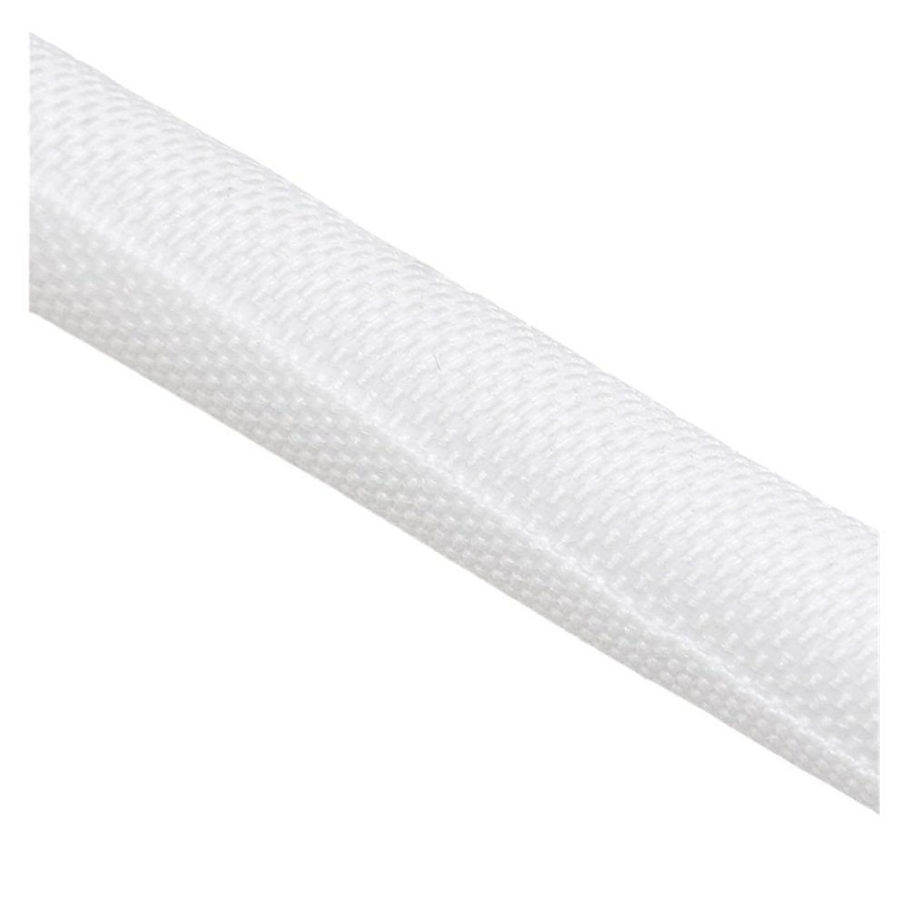 1/5M Self Closing PET Expandable Braided Sleeve Self-Closed Flexible Tube Insulated Hose Wire Wrap Cable Protecter (Color : White, Size : 19MM_1 Meter)