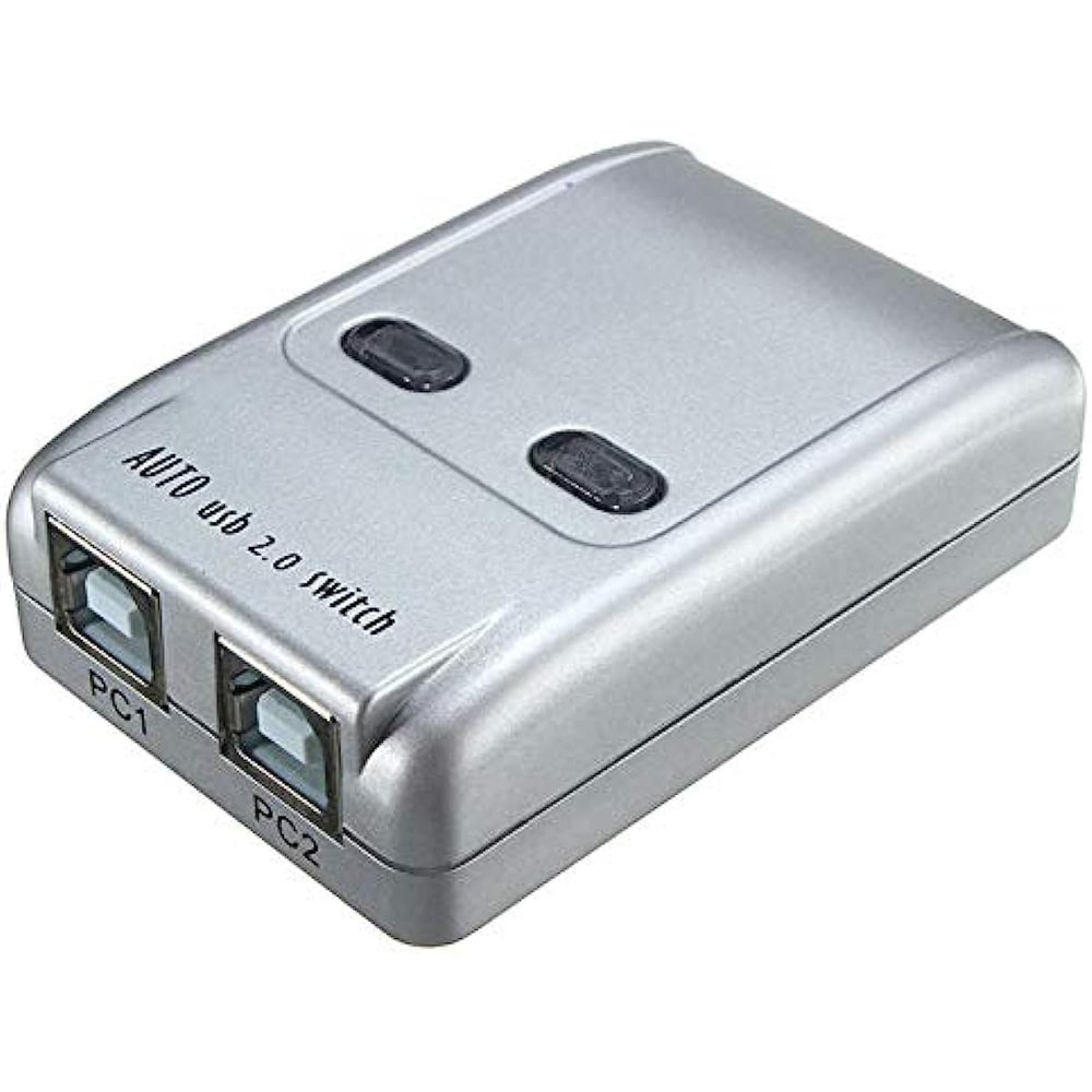2 Port USB 2.0 Auto Printer Sharing Switch HUB Selector Switcher for Printer Scanner HM