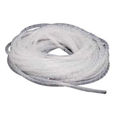 Winding Pipe Spiral 4-30mm Wire Wrap Organzier Cable Sleeve Sheath Tube Protection PC Computer Line Bundle Mangement (Color : White, Size : 8mm)