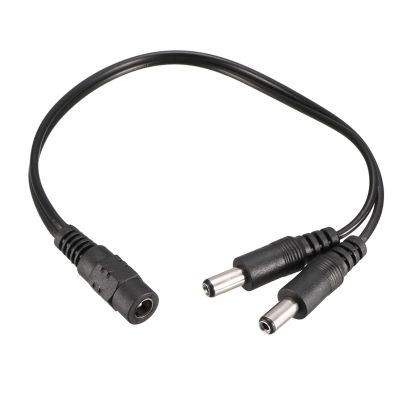 M METERXITY Copper Power Cable - for Connection of CCTV Camera, 1 DC Female to 2 Male Extension Cord, Apply to CCTV Devices (5.5 x 2.1mm, Black)