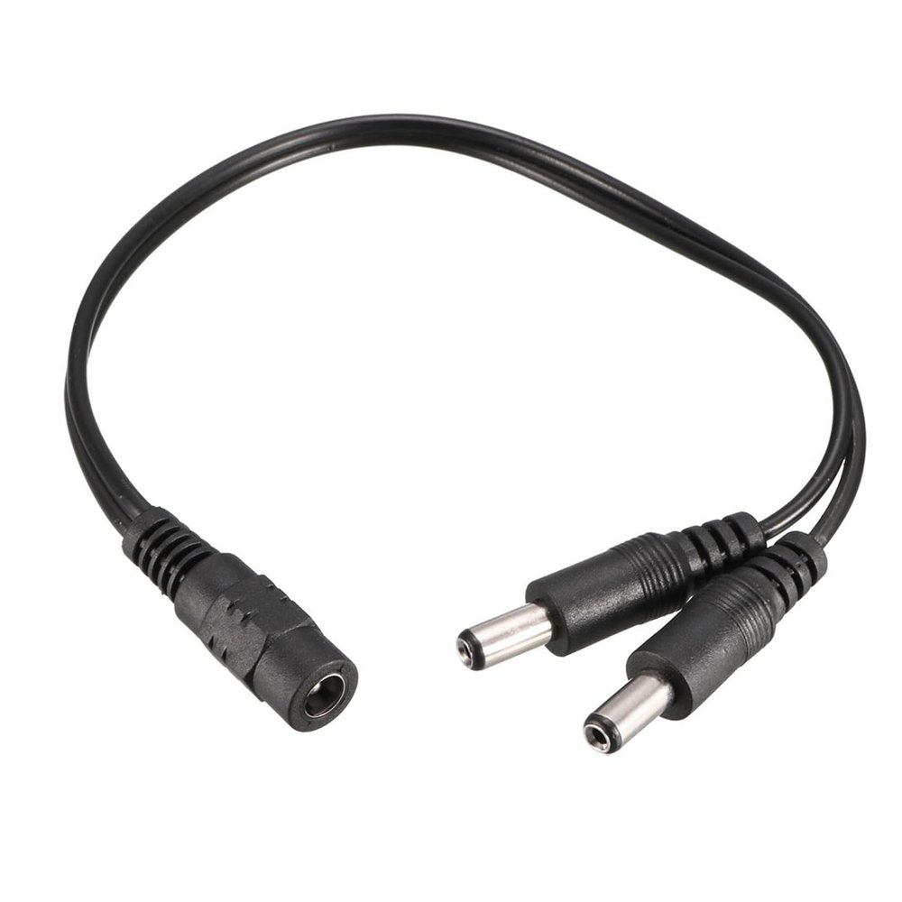 M METERXITY Copper Power Cable - for Connection of CCTV Camera, 1 DC Female to 2 Male Extension Cord, Apply to CCTV Devices (5.5 x 2.1mm, Black)