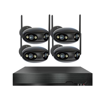 8MP POE 180 Degree Wide Angle Security Camera System with 8 Dual Lens Cameras, 4K Home Surveillance NVR Kit with Two Way Audio, Color Night Vision, Motion Detection (4CH)