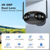 8MP POE 180 Degree Wide Angle Security Camera System with 8 Dual Lens Cameras, 4K Home Surveillance NVR Kit with Two Way Audio, Color Night Vision, Motion Detection (4CH) view 2