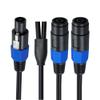 Kework 0.5 Meter Twist Lock Speakon Speaker Cable, 2 Conductor 22 AWG Copper, 1 Male to 2 Female Plug Splitter Extension Cable for Pro DJ PA Gig Stage Speaker Monitor view 2