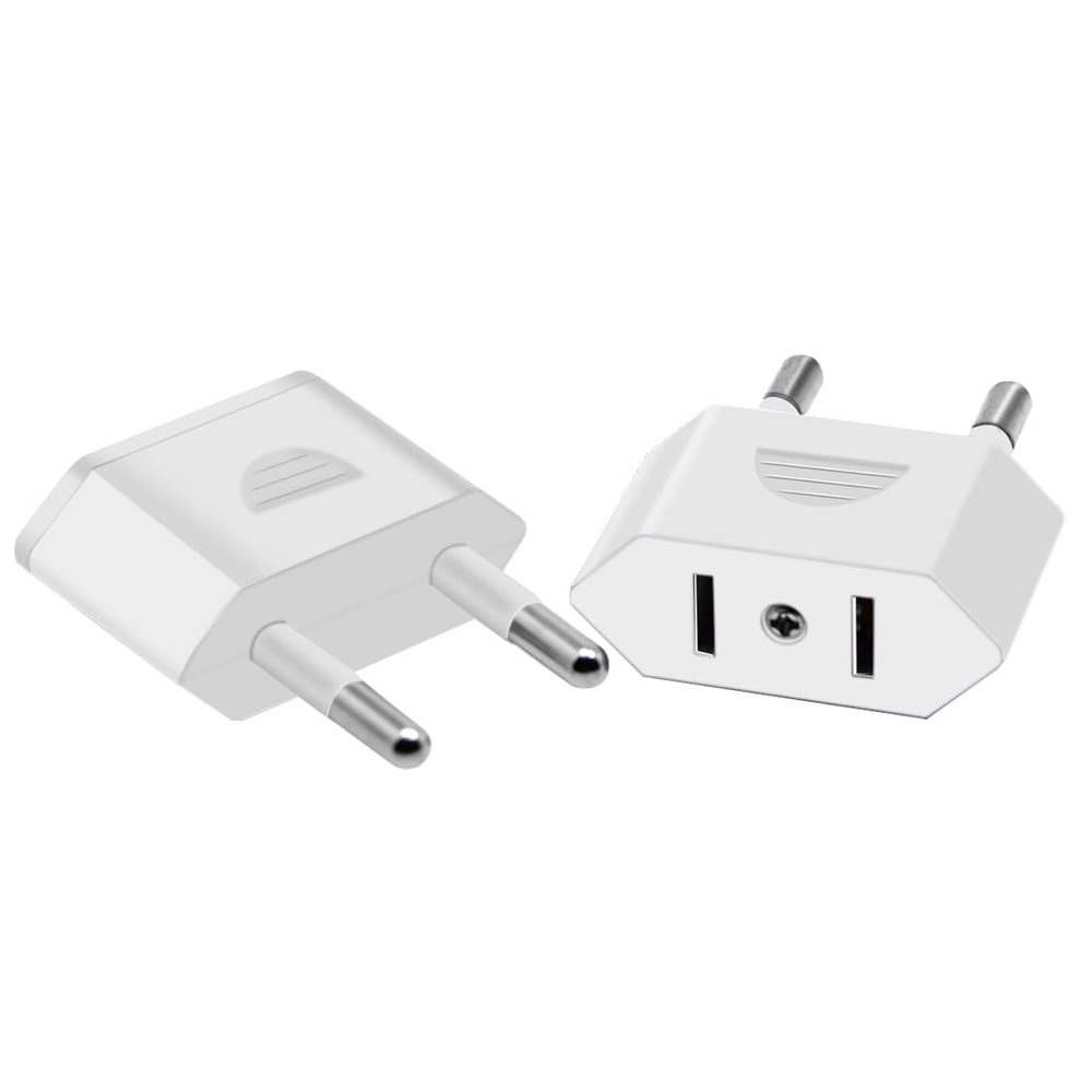 JORINDO (White-2pcs) EU to US,European Travel Convert PlugCN/US 2 Holes to EU 2 Cylindrical PlugCN US to EU Plug Adapter AC Converter American China to EU Euro Europe Travel Power Adapter