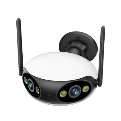 8MP Wide Angle Security Camera, Dual Lens Home Security Camera, with Two Way Audio, Color Night Vision, Motion Detection, for Outdoor and Indoor (POE,White)