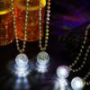 Henoyso 24 Pcs LED Disco Ball Necklaces for Party (Silver, White Light) view 2