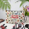 ZHANTUONE Wonderland Themed Zipper Cosmetic Bag, The Best Friendship Gift for Friends, Vintage,Wonderland Theme Cosmetic Travel BagMotivational QuoteGifts for Women Sister Friend view 3