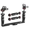MINIFOCUS Underwater Camera Handle Tray Bracket & 5" Double Ball Aluminum Alloy Extension Arm view 1