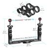 MINIFOCUS Underwater Camera Handle Tray Bracket & 5" Double Ball Aluminum Alloy Extension Arm view 4