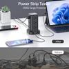 15FT USB C Power Strip Surge Protector Tower, Mini Power Strip Tower Travel 12 AC 4 USB Power Strip with USB Ports, Overload Protection for Home Office view 3