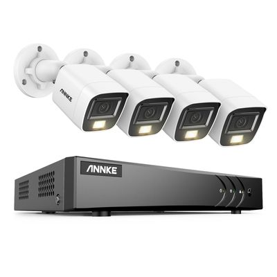 ANNKE Home Security System, 3K Lite 16 Channel Security Video Recorder with 4 3K Built-in Mic Cameras, AI Human/Vehicle Detection for Home Business Surveillance