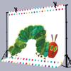 Caterpillar Theme Party Photography Backdrop, 7x5FT, Rainbow Color Insect Cartoon Kids Boy Girl Cake Table Banner Background, Photo Booth Studio Props BJMYLU403 view 4
