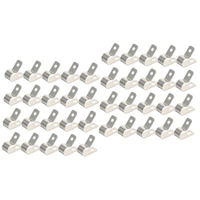 Housoutil 40pcs R-Type Cable Clamp Wire Fixator Organizer for Efficient Cord Management Easy to Install for Tv and Electrical Cables
