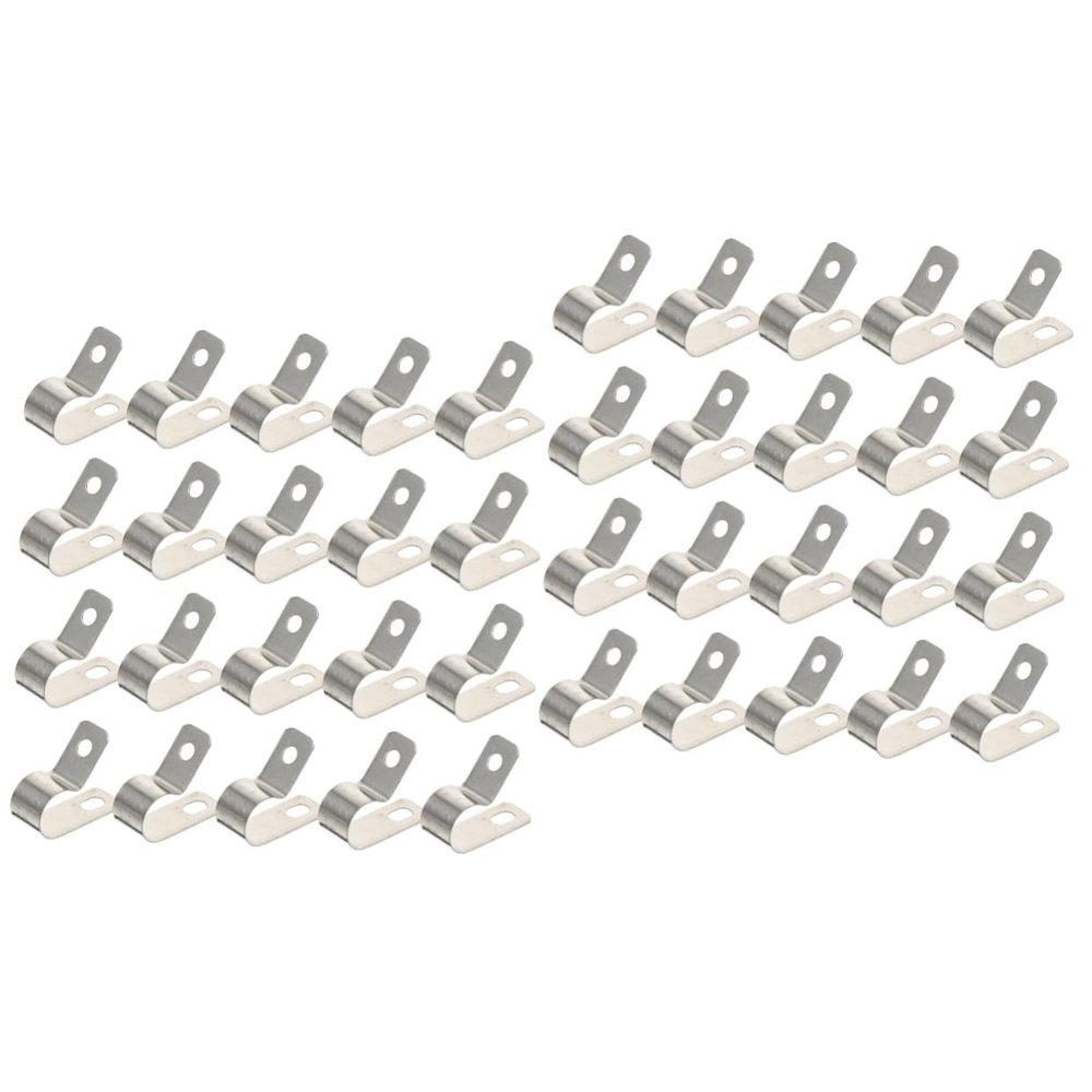 Housoutil 40pcs R-Type Cable Clamp Wire Fixator Organizer for Efficient Cord Management Easy to Install for Tv and Electrical Cables