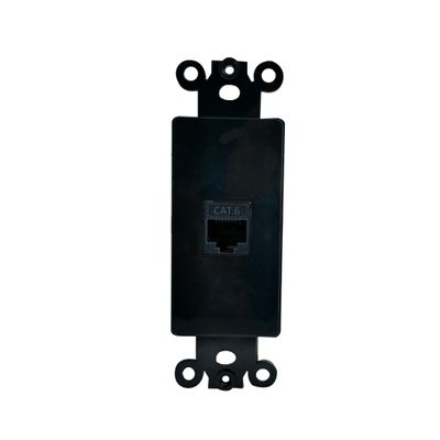 BUPLDET 1 Port CAT6 Ethernet Insert Wall Plate Black - CAT 6 RJ45 Jack Insert Cover Plate for Midsize/Oversize Decorator Wallplate - Black