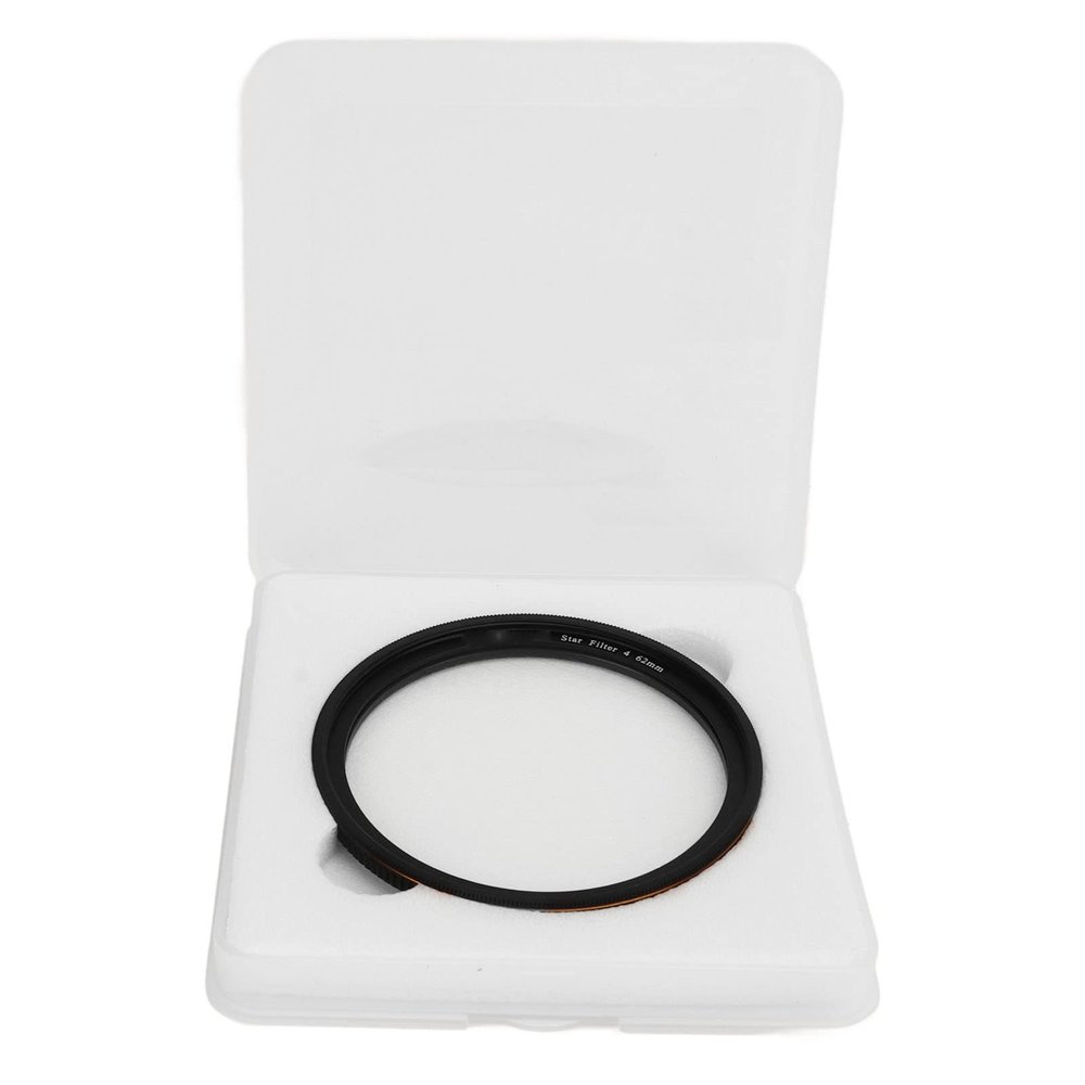 Adjustable Star Filter, Anti Scratch Lens Filter, Cross Star Effect Filter Set for Camera Lens, Anti Glare Coating Star Filter for DSLR Cameras (62mm)