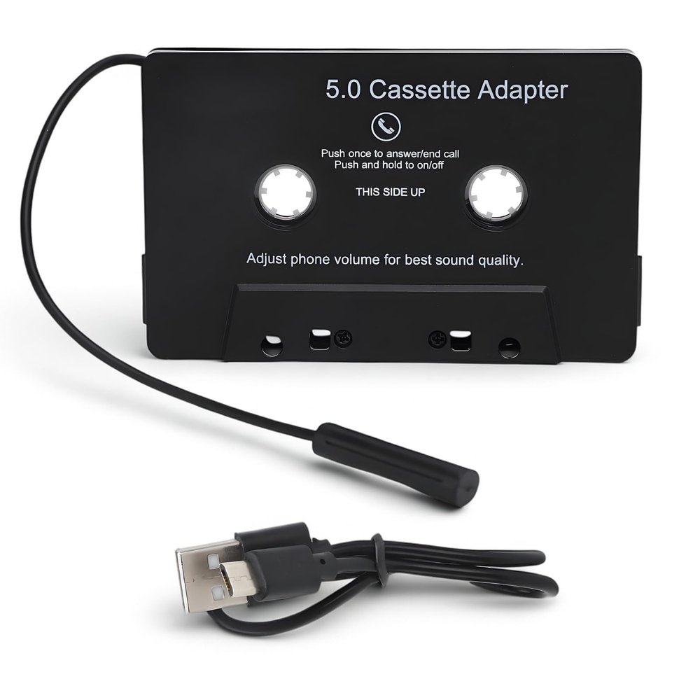 SUNGOOYUE Car Audio Bluetooth Cassette Adapter, ABS Plastic Bluetooth 5.0 Tape Player Cassette Aux Adapter MP3 Player Audio Converter for Car