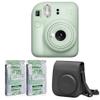 Fujifilm Instax Mini 12 Instant Camera Accessory Kit (Mint Green) with Instax Mini Film - Foil Pack (2 Pack) & Case view 1