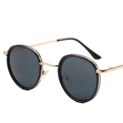 EkeNoz Fashion Round Frame Men Sunglasses Outdoor Metal Photo Decorative Sunglasses (Color : B, Size : 1)